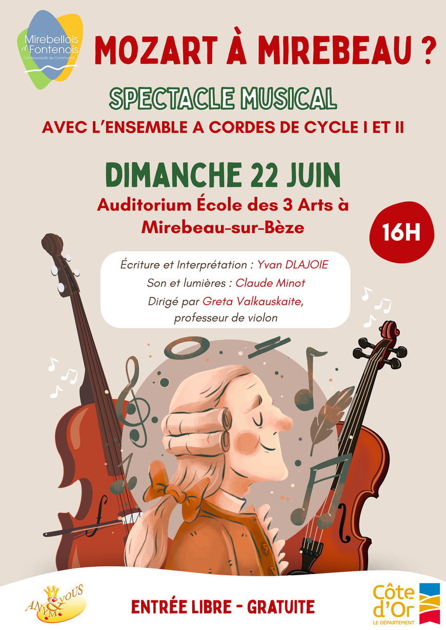 ÉCOLE DES 3 ARTS : MOZART A MIREBEAU ?