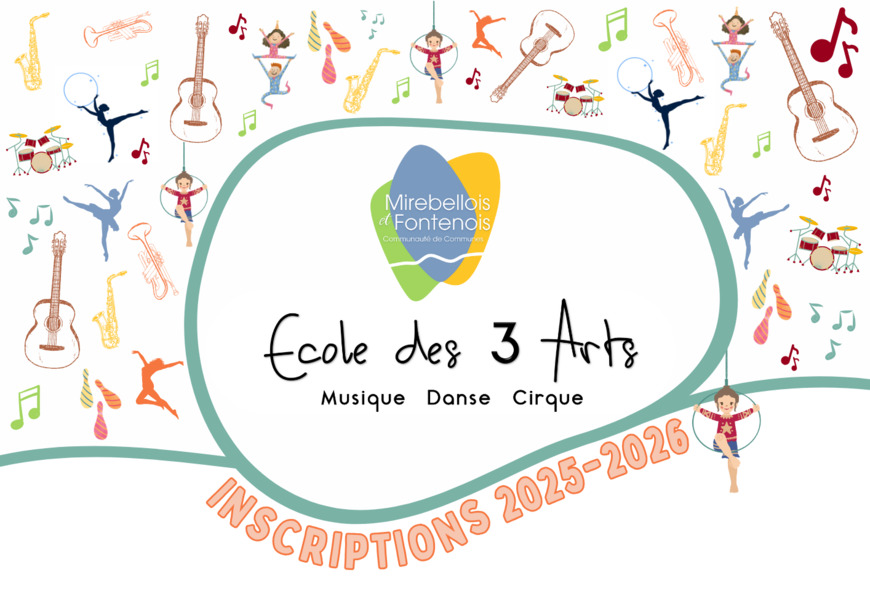 INSCRIPTIONS RENTRÉE ECOLE DES 3 ARTS