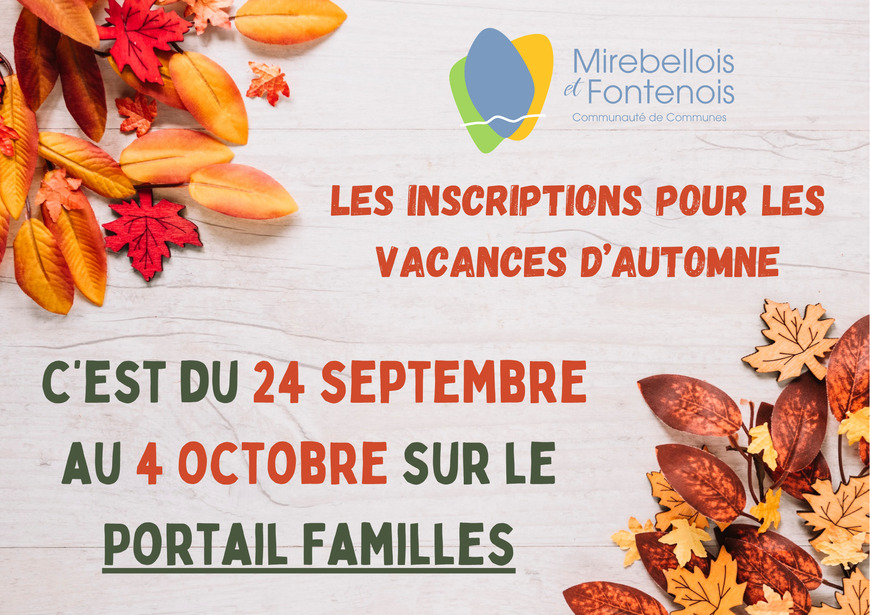 INSCRIPTION VACANCES D'AUTOMNE